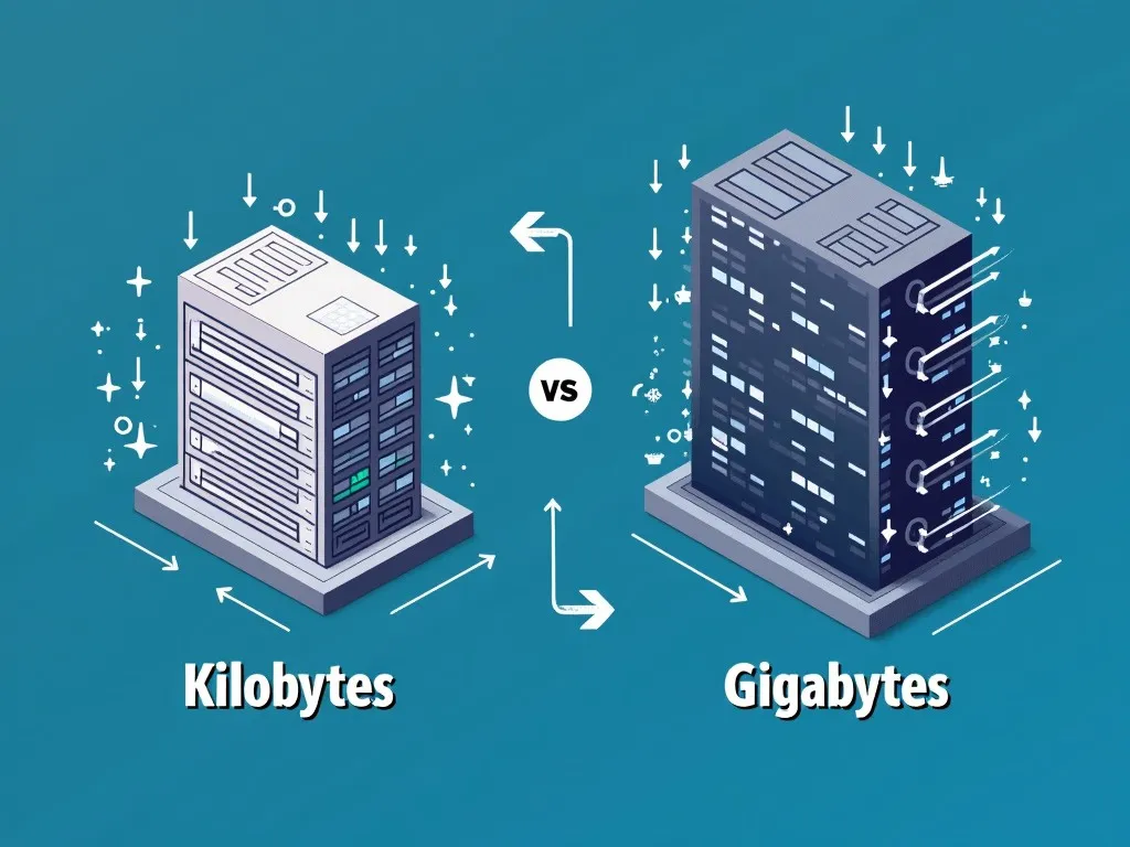キロバイトギガバイト変換